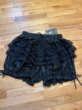 Dark in Love Gothic Ruffle Bottom Shorts